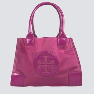 Tory Burch Nylon Fuchsia tote GUC 13"×9"×5.9